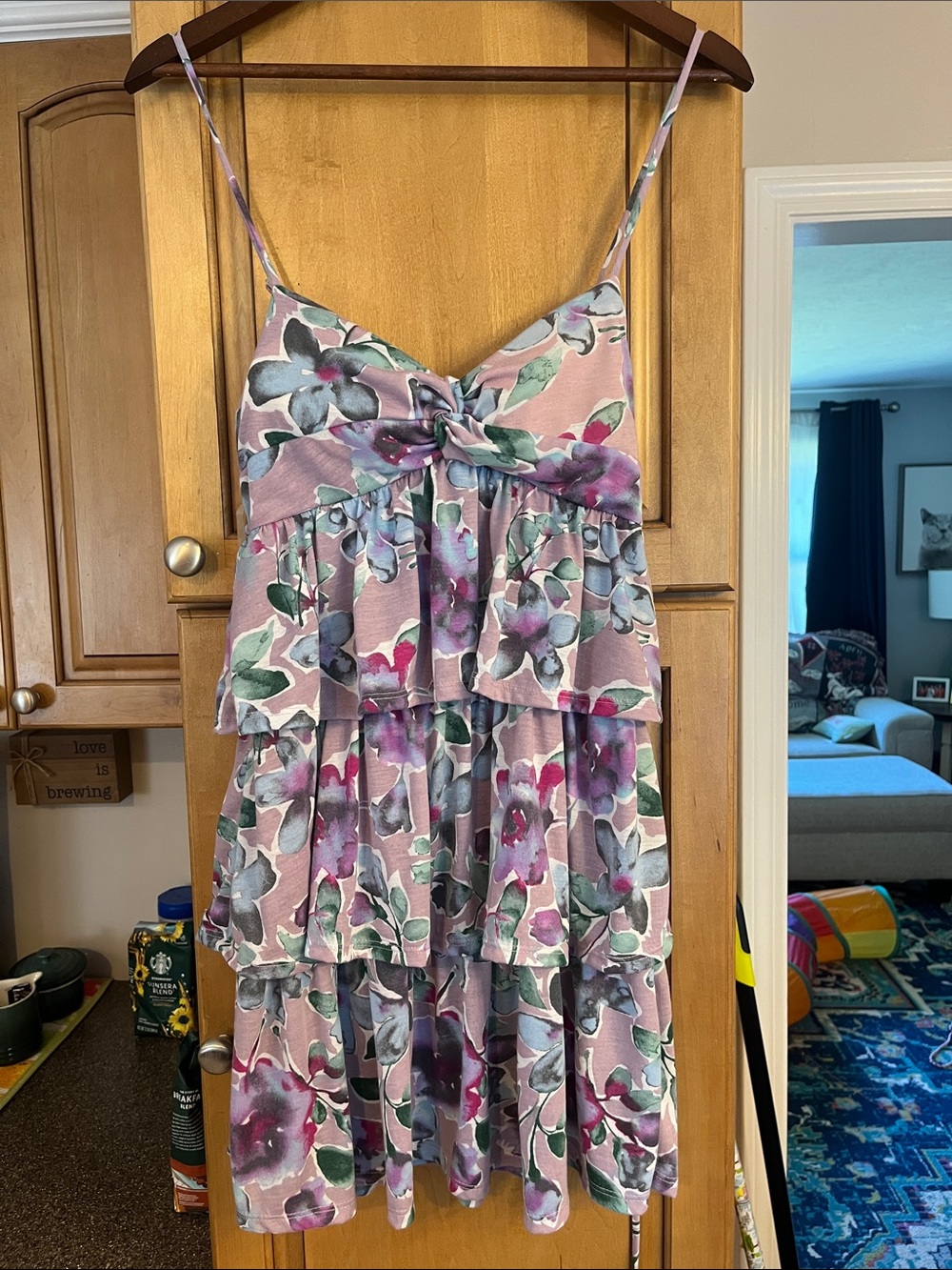 Pretty Good Purple Floral Tiered Sundress